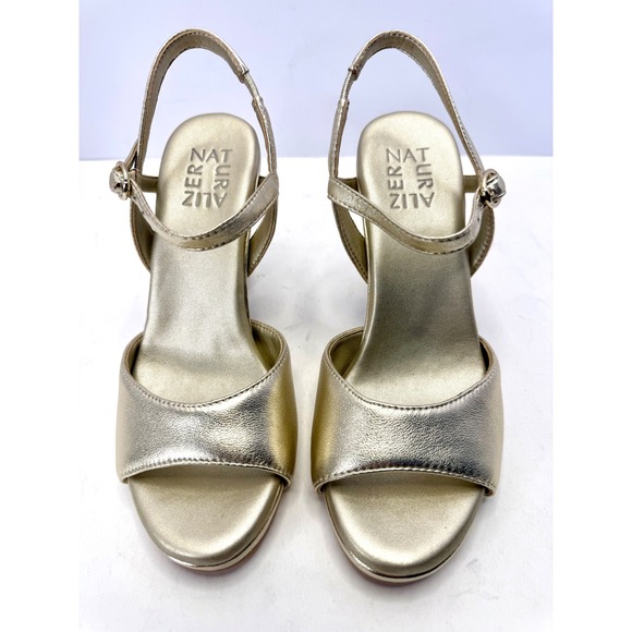 Naturalizer Women's Lala Ankle Strap Dress Sandals Champagne Leather Size 6M NWT - Picture 3 of 6